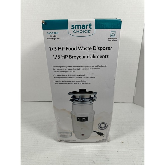 Smart Choice Other - Smart Choice 1/3 HP Food Waste Disposer 2400 RPM Slim Fit SC33DISPC1 White